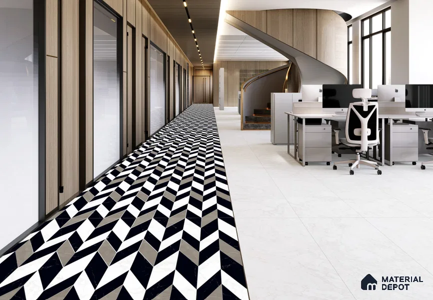 Highlighter Floor & Wall Tile TL 11422 D Makarana White 03 4 ft x 2 ft Vitrified Glossy Finish Tile - 9 mm