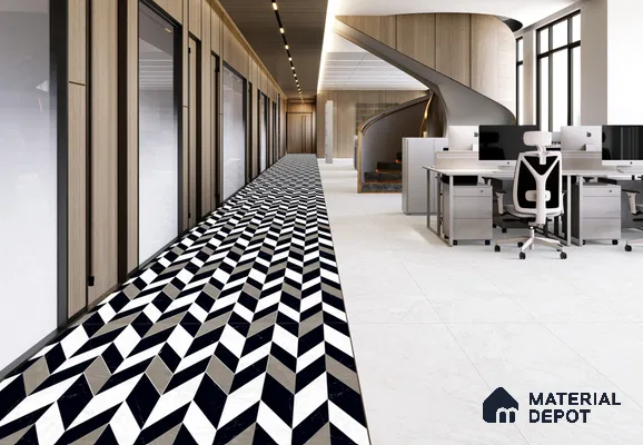 Marble Floor & Wall Tile TL 11422 Makarana White 4 ft x 2 ft Vitrified Glossy Finish Tile - 9 mm