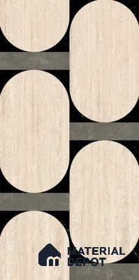 Highlighter Floor & Wall Tile TL 11425 B Travertine Natural 01 4 ft x 2 ft Vitrified Glossy Finish Tile - 9 mm