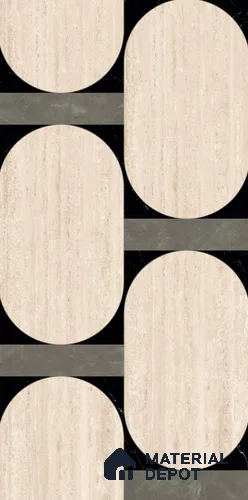 Highlighter Floor & Wall Tile TL 11425 B Travertine Natural 01 4 ft x 2 ft Vitrified Glossy Finish Tile - 9 mm