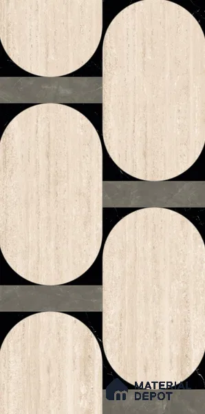Highlighter Floor & Wall Tile TL 11425 B Travertine Natural 01 4 ft x 2 ft Vitrified Glossy Finish Tile - 9 mm