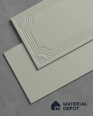Full Body Photo Frame Wall TL 13223 H Sculpted Moss 4 ft x 2 ft Matte Finish Porcelain Tile - 9 mm | Suitable for Foyer, Bathroom Wall, Bedroom, Dining, Feature Wall / Accent Wall
