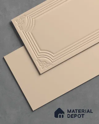 Full Body Photo Frame Wall TL 13223 D Sculpted Sand 4 ft x 2 ft Matte Finish Porcelain Tile - 9 mm | Suitable for Foyer, Bathroom Wall, Bedroom, Dining, Feature Wall / Accent Wall