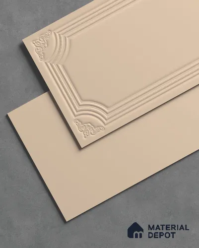 Full Body Photo Frame Wall TL 13223 D Sculpted Sand 4 ft x 2 ft Matte Finish Porcelain Tile - 9 mm | Suitable for Foyer, Bathroom Wall, Bedroom, Dining, Feature Wall / Accent Wall