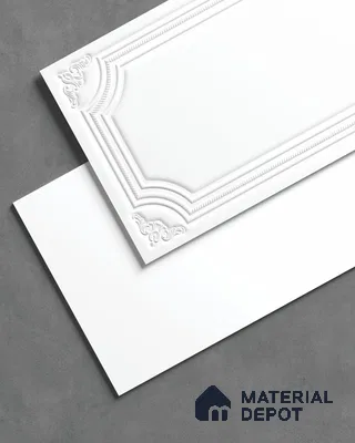Full Body Photo Frame Wall TL 13223 Sculpted Ivory 2 ft x 4 ft Matte Finish Porcelain Tile - 9 mm | Suitable for Foyer, Bathroom Wall, Bedroom, Dining, Feature Wall / Accent Wall