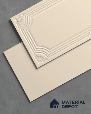 Full Body Photo Frame Wall TL 13223 C Sculpted Almond 4 ft x 2 ft Matte Finish Porcelain Tile - 9 mm | Suitable for Foyer, Bathroom Wall, Bedroom, Dining, Feature Wall / Accent Wall