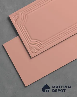 Full Body Photo Frame Wall TL 13223 F Sculpted Clay 4 ft x 2 ft Matte Finish Porcelain Tile - 9 mm | Suitable for Foyer, Bathroom Wall, Bedroom, Dining, Feature Wall / Accent Wall