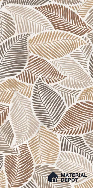 Tropical Wall Tile TL 10939 Nestos Leaf Decore 4 ft x 2 ft Silk Matte Finish Vitrified Tile - 9 mm | Suitable for Bathroom, Accent/Feature Wall, Dining Area