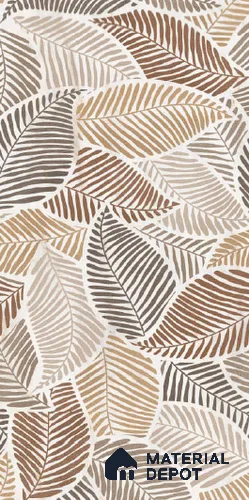 Tropical Wall Tile TL 10939 Nestos Leaf Decore 4 ft x 2 ft Silk Matte Finish Vitrified Tile - 9 mm | Suitable for Bathroom, Accent/Feature Wall, Dining Area