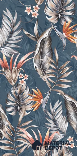 Floral Wall Tile TL 11972 H Roxy Azul Decore 4 ft x 2 ft Granulla Finish Vitrified Tile - 9 mm | Suitable for Bathroom, Accent/Feature Wall, Dining Area