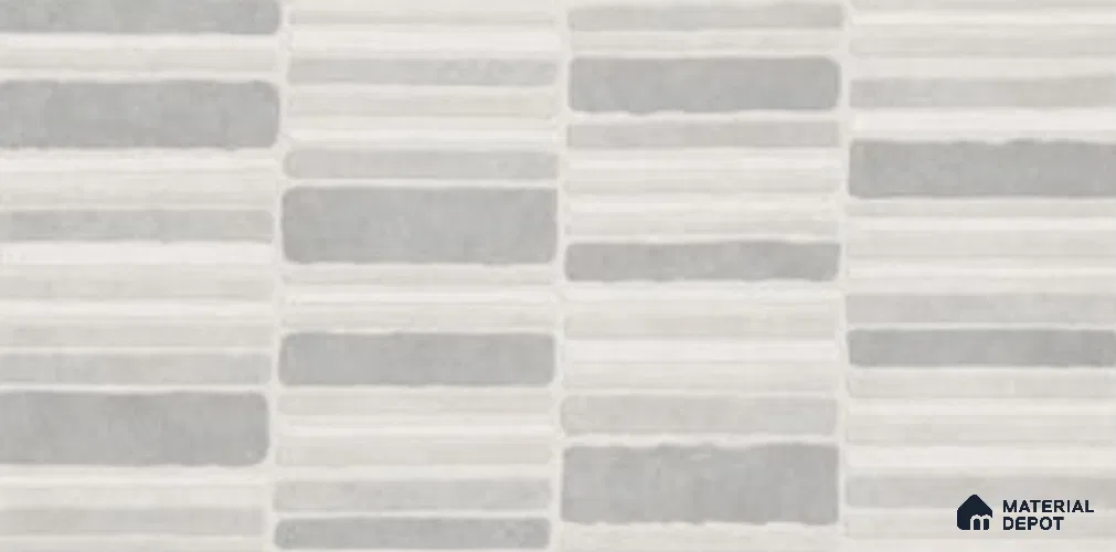 Patterned Wall Tile TL 11998 B Unique White Block Decor 4 ft x 2 ft Matte Finish Vitrified Tile - 9 mm