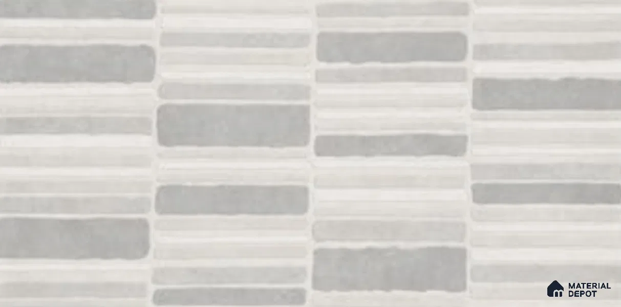 Patterned Wall Tile TL 11998 B Unique White Block Decor 4 ft x 2 ft Matte Finish Vitrified Tile - 9 mm