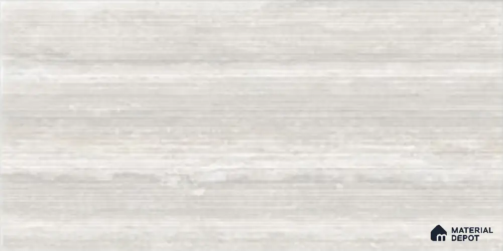 Stone Wall Tile TL 11993 B Traverk White Linear Decor 4 ft x 2 ft Matte Finish Vitrified Tile - 9 mm