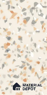 Terrazzo Floor & Wall Tile TL 10856 Classico Brown 4 ft x 2 ft Glossy Finish Vitrified Tile - 9 mm | 3 Random Designs | Suitable for Living Room, Bedroom & Kitchen