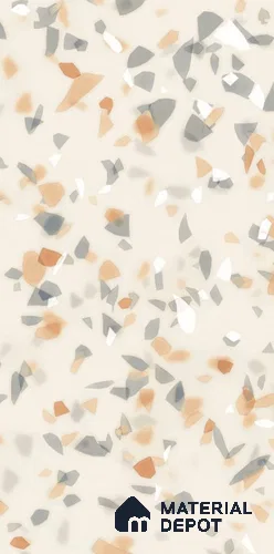 Terrazzo Floor & Wall Tile TL 10856 Classico Brown 4 ft x 2 ft Glossy Finish Vitrified Tile - 9 mm | 3 Random Designs | Suitable for Living Room, Bedroom & Kitchen