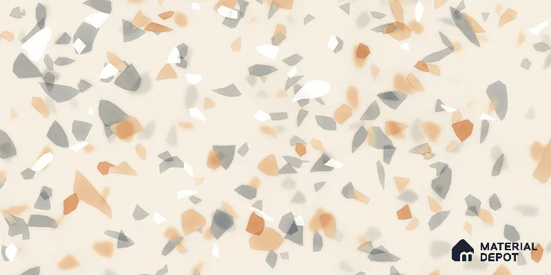 Terrazzo Floor & Wall Tile TL 10856 Classico Brown 4 ft x 2 ft Glossy Finish Vitrified Tile - 9 mm | 3 Random Designs | Suitable for Living Room, Bedroom & Kitchen