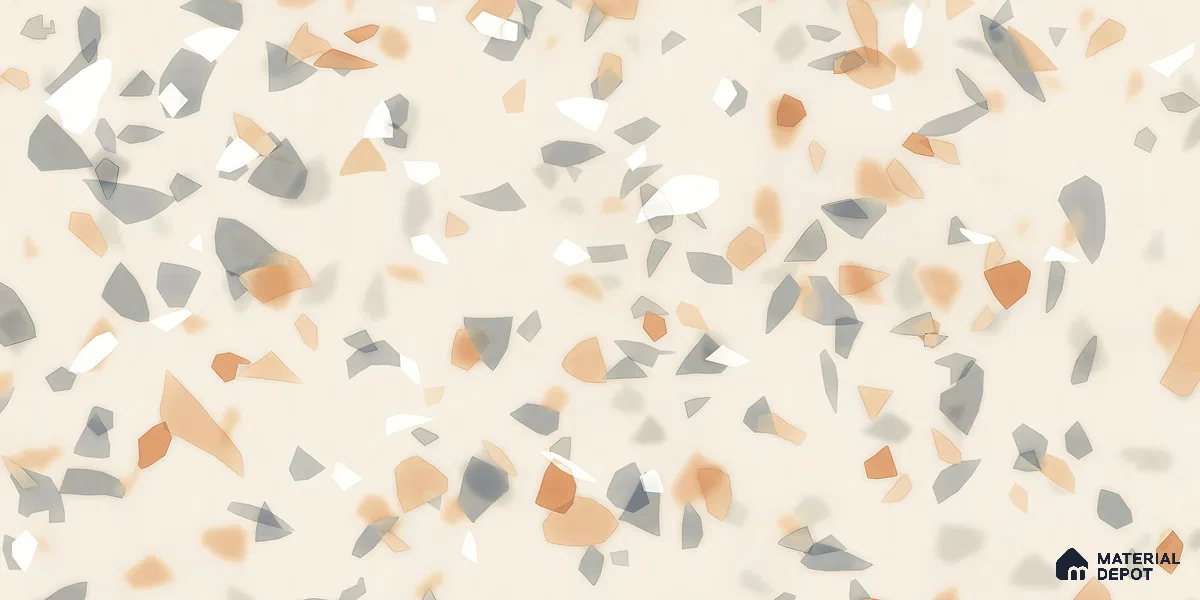 Terrazzo Floor & Wall Tile TL 10856 Classico Brown 4 ft x 2 ft Glossy Finish Vitrified Tile - 9 mm | 3 Random Designs | Suitable for Living Room, Bedroom & Kitchen
