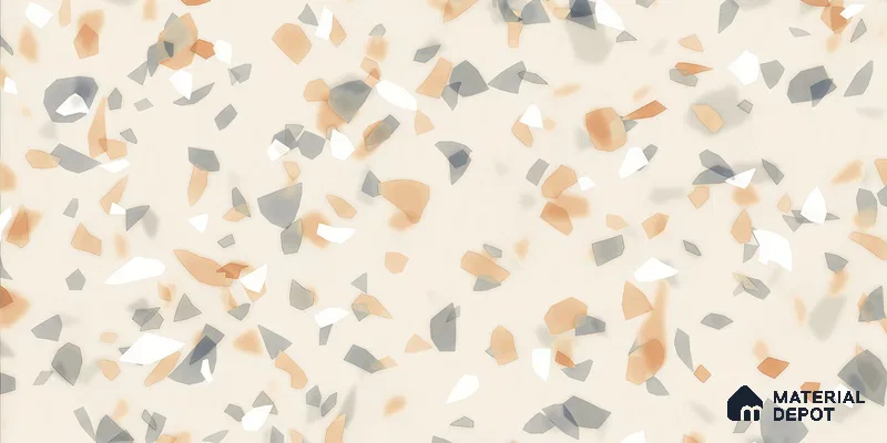 Terrazzo Floor & Wall Tile TL 10856 Classico Brown 4 ft x 2 ft Glossy Finish Vitrified Tile - 9 mm | 3 Random Designs | Suitable for Living Room, Bedroom & Kitchen