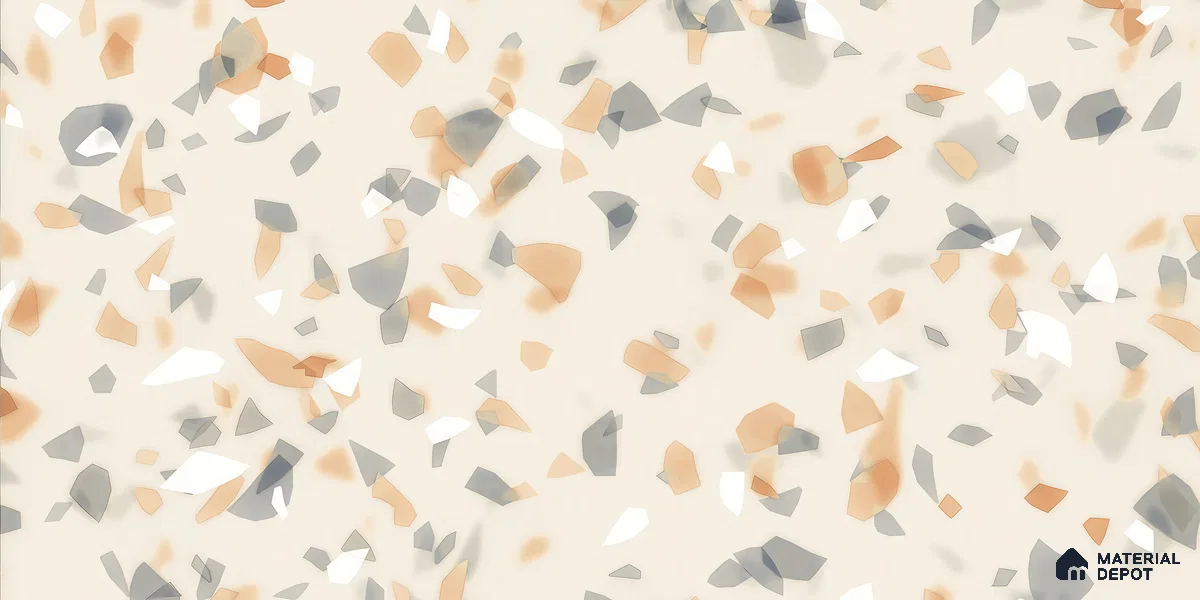 Terrazzo Floor & Wall Tile TL 10856 Classico Brown 4 ft x 2 ft Glossy Finish Vitrified Tile - 9 mm | 3 Random Designs | Suitable for Living Room, Bedroom & Kitchen