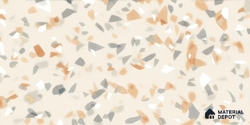 Terrazzo Floor & Wall Tile TL 10856 Classico Brown 4 ft x 2 ft Glossy Finish Vitrified Tile - 9 mm | 3 Random Designs | Suitable for Living Room, Bedroom & Kitchen