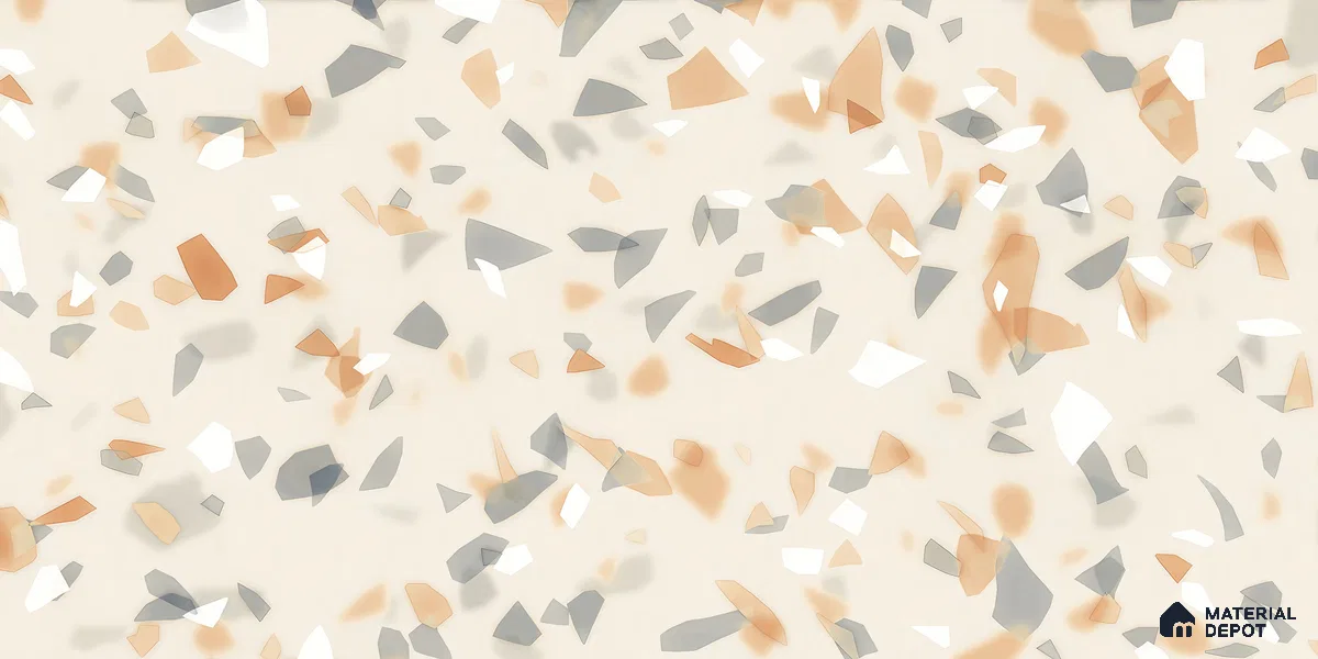 Terrazzo Floor & Wall Tile TL 10856 Classico Brown 4 ft x 2 ft Glossy Finish Vitrified Tile - 9 mm | 3 Random Designs | Suitable for Living Room, Bedroom & Kitchen