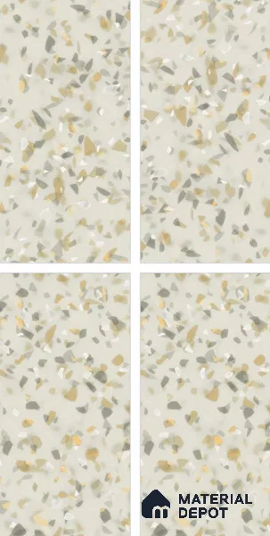 Terrazzo Floor & Wall Tile TL 10856 B Classico Green 4 ft x 2 ft Glossy Finish Vitrified Tile - 9 mm | 3 Random Designs | Suitable for Living Room, Bedroom & Kitchen