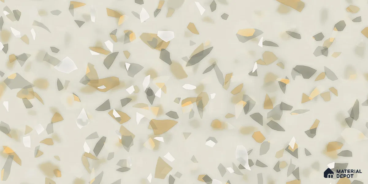 Terrazzo Floor & Wall Tile TL 10856 B Classico Green 4 ft x 2 ft Glossy Finish Vitrified Tile - 9 mm | 3 Random Designs | Suitable for Living Room, Bedroom & Kitchen
