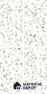 Terrazzo Floor & Wall Tile TL 10856 C Classico White 4 ft x 2 ft Glossy Finish Vitrified Tile - 9 mm | 3 Random Designs | Suitable for Living Room, Bedroom & Kitchen