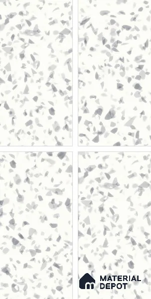 Terrazzo Floor & Wall Tile TL 10856 C Classico White 4 ft x 2 ft Glossy Finish Vitrified Tile - 9 mm | 3 Random Designs | Suitable for Living Room, Bedroom & Kitchen