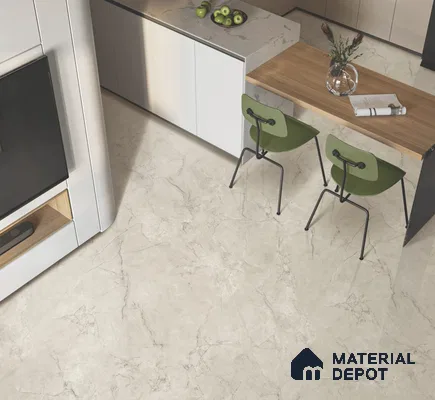 Endless Marble Floor & Wall Tile TL 10853 D Albino Bianco 4 ft x 2 ft Glossy Finish Vitrified Tile - 9 mm | 5 Random Designs | Suitable for Living Room, Bedroom & Kitchen