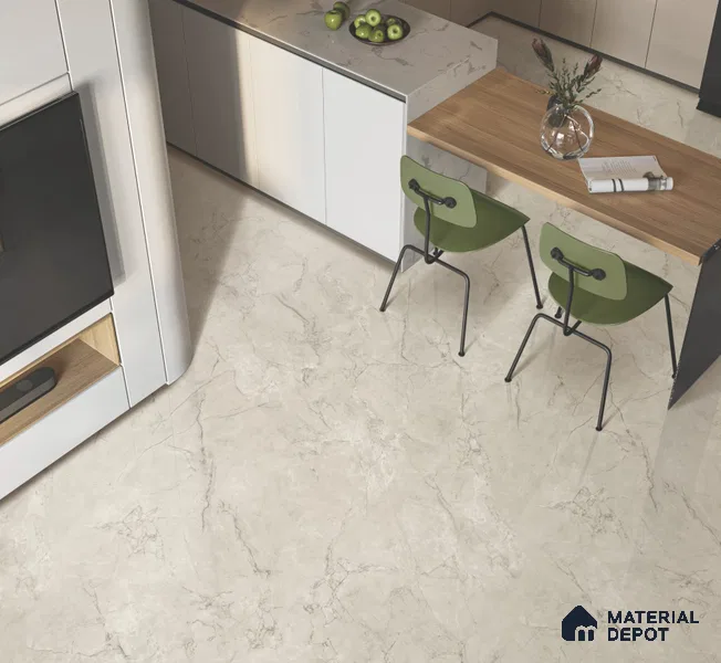 Endless Marble Floor & Wall Tile TL 10853 D Albino Bianco 4 ft x 2 ft Glossy Finish Vitrified Tile - 9 mm | 5 Random Designs | Suitable for Living Room, Bedroom & Kitchen