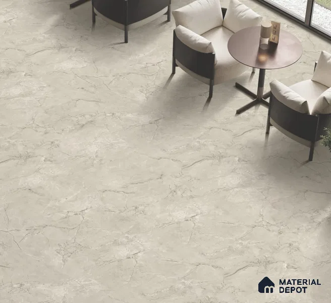 Endless Marble Floor & Wall Tile TL 10853 Albino Bianco 4 ft x 2 ft Carving Matte Finish Vitrified Tile - 9 mm | 5 Random Designs | Suitable for Living Room, Bedroom & Kitchen