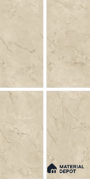 Endless Marble Floor & Wall Tile TL 10853 E Albino Caramel 4 ft x 2 ft Glossy Finish Vitrified Tile - 9 mm | 5 Random Designs | Suitable for Living Room, Bedroom & Kitchen (Sample)