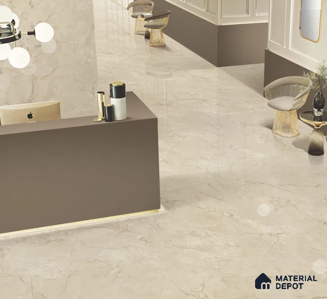 Endless Marble Floor & Wall Tile TL 10853 E Albino Caramel 4 ft x 2 ft Glossy Finish Vitrified Tile - 9 mm | 5 Random Designs | Suitable for Living Room, Bedroom & Kitchen (Sample)