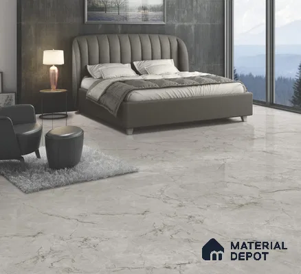 Endless Marble Floor & Wall Tile TL 10853 F Albino Grey 4 ft x 2 ft Glossy Finish Vitrified Tile - 9 mm | 5 Random Designs | Suitable for Living Room, Bedroom & Kitchen