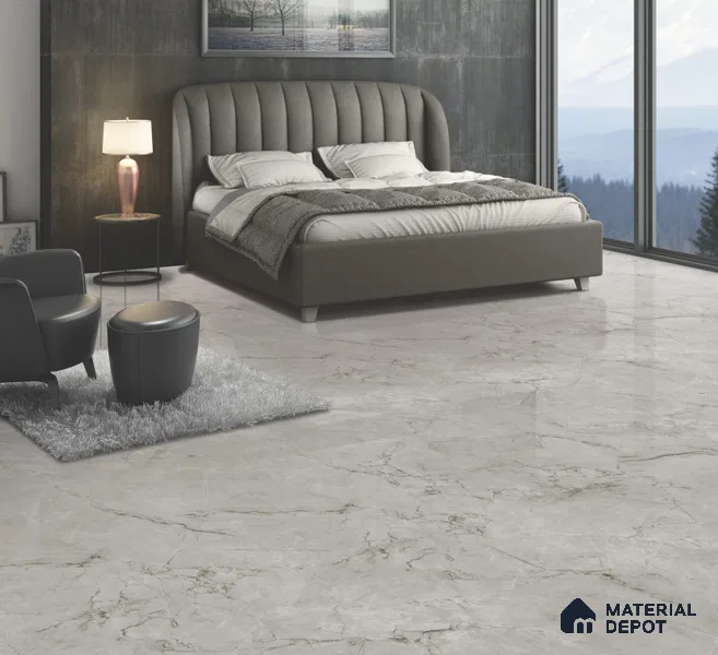Endless Marble Floor & Wall Tile TL 10853 F Albino Grey 4 ft x 2 ft Glossy Finish Vitrified Tile - 9 mm | 5 Random Designs | Suitable for Living Room, Bedroom & Kitchen