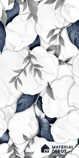 Floral Wall Tile TL 12293 B Verniz Decore 4 ft x 2 ft Pearl Carving Finish Vitrified Tile - 9 mm | Suitable for Bathroom, Accent/Feature Wall, Dining Area
