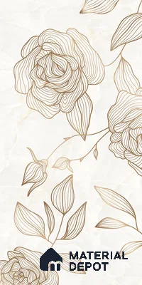 Floral Wall Tile TL 12220 B Jude Onyx Ivory Decore 4 ft x 2 ft Mattcer Glid Finish Vitrified Tile - 9 mm | 4 Random Designs | Suitable for Bathroom, Accent/Feature Wall, Dining Area