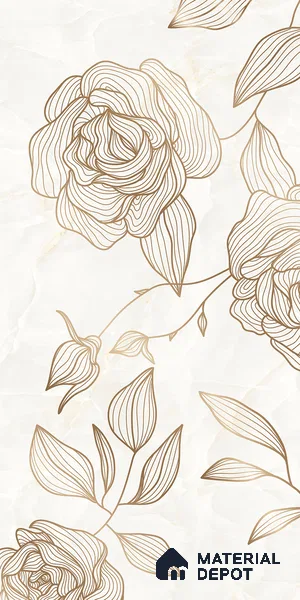 Floral Wall Tile TL 12220 B Jude Onyx Ivory Decore 4 ft x 2 ft Mattcer Glid Finish Vitrified Tile - 9 mm | 4 Random Designs | Suitable for Bathroom, Accent/Feature Wall, Dining Area