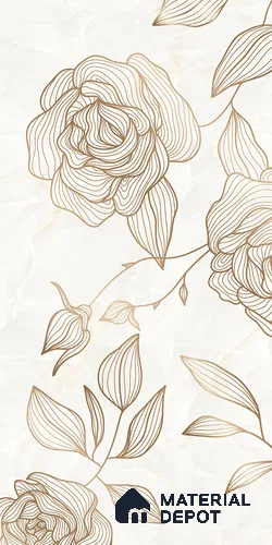 Floral Wall Tile TL 12220 B Jude Onyx Ivory Decore 4 ft x 2 ft Mattcer Glid Finish Vitrified Tile - 9 mm | 4 Random Designs | Suitable for Bathroom, Accent/Feature Wall, Dining Area