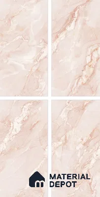 Endless Marble Floor & Wall Tile TL 10854 H Saturn Pink 4 ft x 2 ft Glossy Finish Vitrified Tile - 9 mm | 4 Random Designs | Suitable for Living Room, Bedroom & Kitchen (Sample)