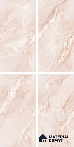 Endless Marble Floor & Wall Tile TL 10854 H Saturn Pink 4 ft x 2 ft Glossy Finish Vitrified Tile - 9 mm | 4 Random Designs | Suitable for Living Room, Bedroom & Kitchen (Sample)