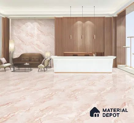 Endless Marble Floor & Wall Tile TL 10854 H Saturn Pink 4 ft x 2 ft Glossy Finish Vitrified Tile - 9 mm | 4 Random Designs | Suitable for Living Room, Bedroom & Kitchen (Sample)