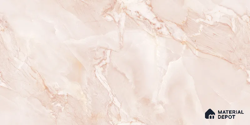 Endless Marble Floor & Wall Tile TL 10854 H Saturn Pink 4 ft x 2 ft Glossy Finish Vitrified Tile - 9 mm | 4 Random Designs | Suitable for Living Room, Bedroom & Kitchen (Sample)