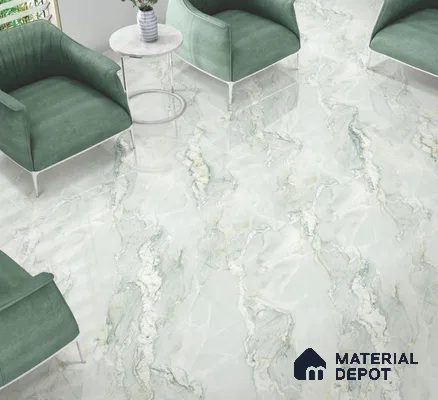 Endless Marble Floor & Wall Tile TL 10854 G Saturn Mint 4 ft x 2 ft Glossy Finish Vitrified Tile - 9 mm | 4 Random Designs | Suitable for Living Room, Bedroom & Kitchen
