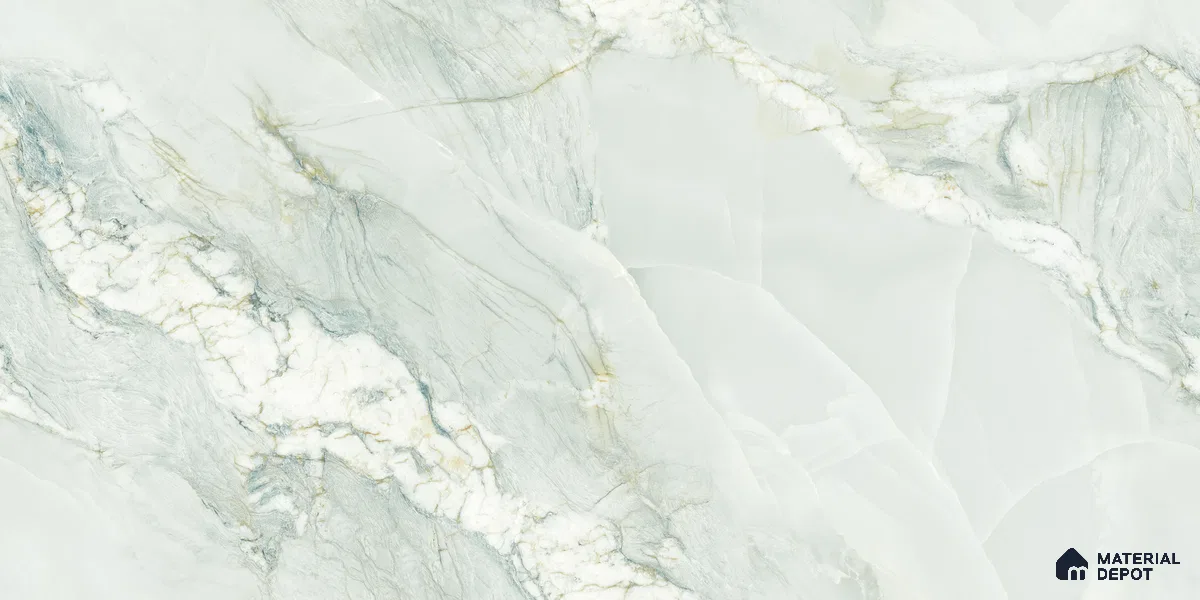 Endless Marble Floor & Wall Tile TL 10854 G Saturn Mint 4 ft x 2 ft Glossy Finish Vitrified Tile - 9 mm | 4 Random Designs | Suitable for Living Room, Bedroom & Kitchen