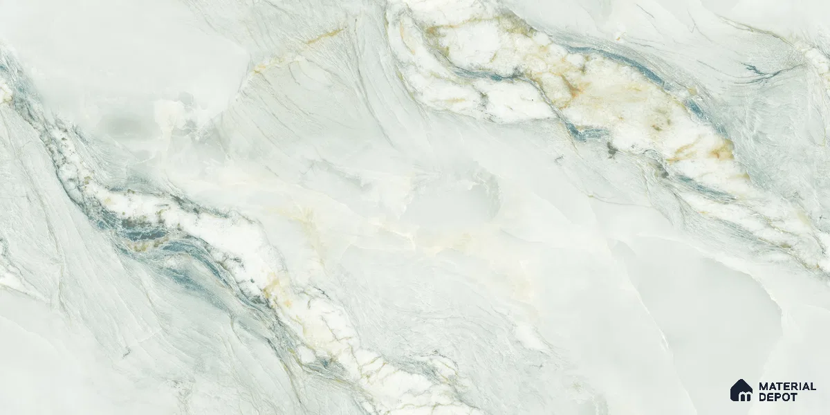 Endless Marble Floor & Wall Tile TL 10854 G Saturn Mint 4 ft x 2 ft Glossy Finish Vitrified Tile - 9 mm | 4 Random Designs | Suitable for Living Room, Bedroom & Kitchen