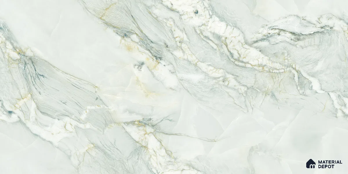 Endless Marble Floor & Wall Tile TL 10854 G Saturn Mint 4 ft x 2 ft Glossy Finish Vitrified Tile - 9 mm | 4 Random Designs | Suitable for Living Room, Bedroom & Kitchen