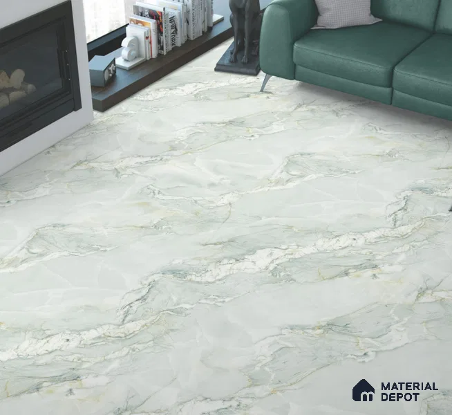 Endless Marble Floor & Wall Tile TL 10854 C Saturn Mint 4 ft x 2 ft Carving Matte Finish Vitrified Tile - 9 mm | 3 Random Designs | Suitable for Living Room, Bedroom & Kitchen