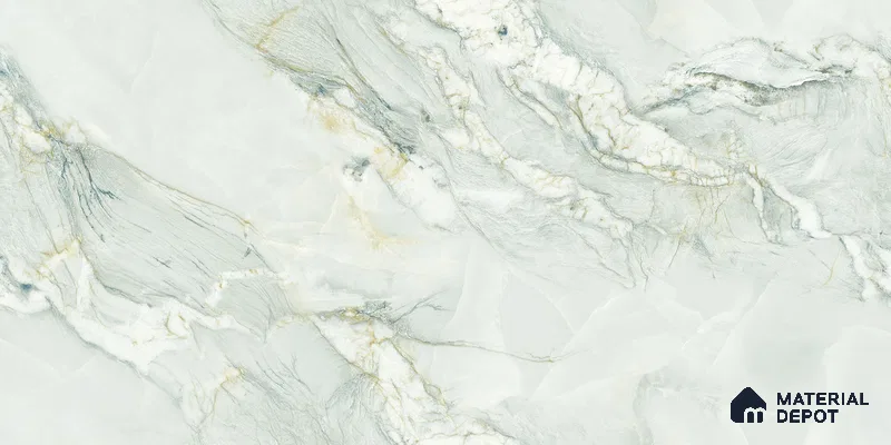 Endless Marble Floor & Wall Tile TL 10854 C Saturn Mint 4 ft x 2 ft Carving Matte Finish Vitrified Tile - 9 mm | 3 Random Designs | Suitable for Living Room, Bedroom & Kitchen
